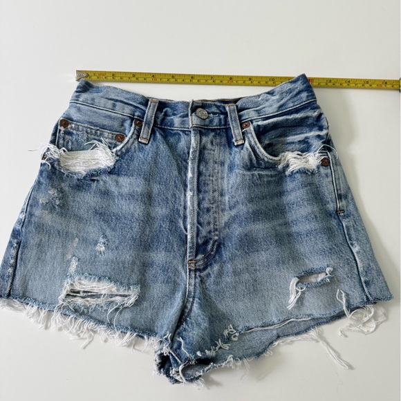 Agolde Distressed Jean Shorts Size 24 - Picture 10 of 12